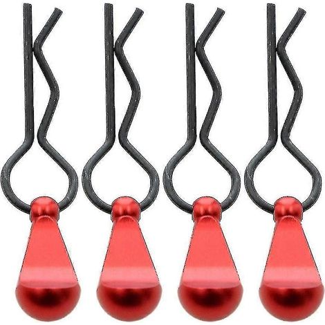 Quatre clips de fixation métalliques pour carrosserie de voiture avec boucles de verrouillage, compatibles avec les pièces de mise à niveau des voitures RC à l'échelle 1/5, 1/6, 1/7 et 1/8. (1/5)