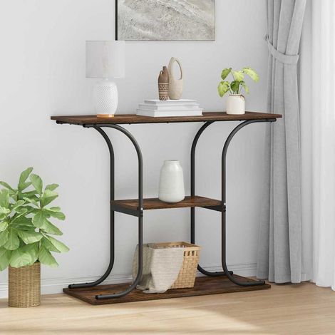 Konsolentisch mit Regal Geräucherte Eiche 101 x 35 x 80,5 cm