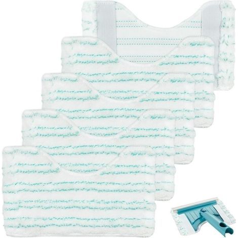 Set di 5 coperture di ricambio per Leifheit Micro Duo Shower Mop/Bagnola, panno di ricambio in microfibra adatto alla pulizia del bagno (1/5)