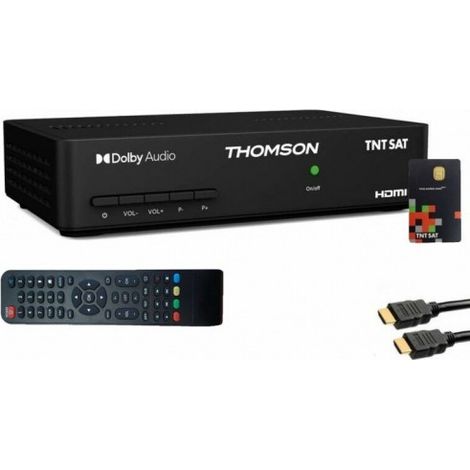 Pack THOMSON Récepteur TV Satellite Full HD + Carte d'accès TNTSAT + Câble HDMI (1/5)