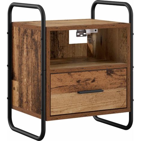 Hanging Bedside Cabinet Old Wood 40 x 30 x 50 cm vidaXL (1/5)