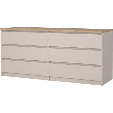 Naia Kommode 6 Schubladen Eiche Dekor. (1/5)