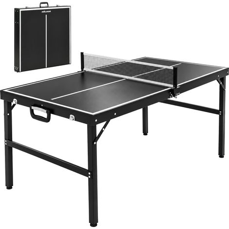 Mini table ping-pong pliante filet balles poignée noire baby ping plateau réduction jeu rapide (1/5)