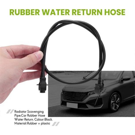 Tuyau de retour d'eau en caoutchouc pour radiateur de voiture, tuyau d'évacuation d'eau noir (1/5)