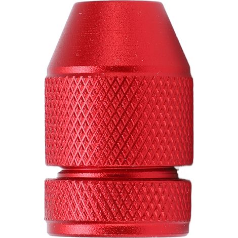 Verstellbarer Bohrstopp aus Aluminiumlegierung mit rotem, rutschfestem Nylon-Innenring für Holzbearbeitung, geeignet für 0,04-0,2 Zoll Bohrer (1/5)