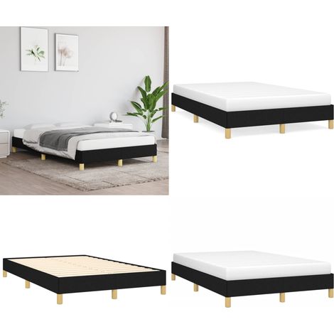 Bettgestell ohne Matratze Schwarz 120x190 cm Stoff - Bettrahmen - Doppelbett - Boxspringbetten - Lattenrost - Massivholzbette - Home & Living (1/5)