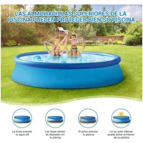Couverture de piscine - Bâche - Ronde 395 cm - Matériau 420D - Résistante aux UV - Installation facile (1/4)