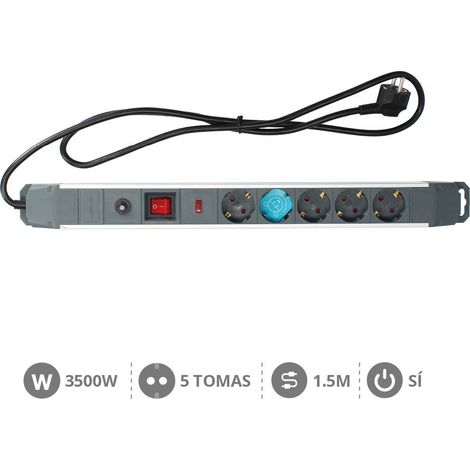 Base múltiple 5 tomas protección sobretensiones + int 1,5m GSC 0801086 (1/3)