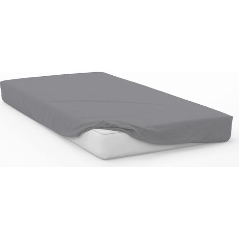 Drap housse en coton 57 fils 70x140 cm BEBE gris, par Soleil d'Ocre
