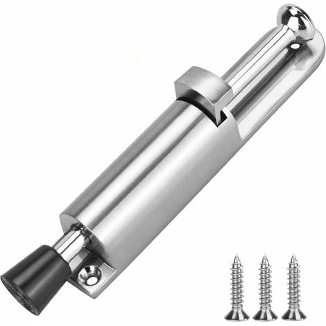 Arrêt de porte à ressort robuste, arrêt de porte en métal, ressort de pied en alliage de zinc, arrêt de porte à levier pour intérieur et extérieur avec commande de pied (support de porte en Nickel bro (1/4)