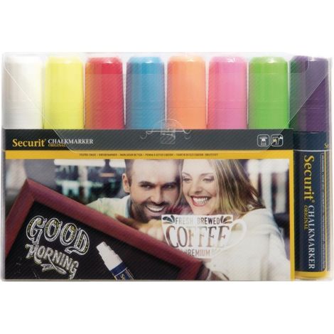 Lot de 8 marqueurs craie Illumigraph 15mm - 165 x 33 x 230 mm - SECURIT