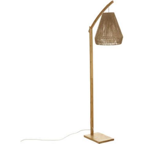 Atmosphera – Lampadaire arc 158cm en bambou et chanvre – Couleur beige – Douille E27 – Pour éclairage moderne et élégant (1/4)