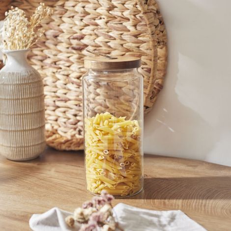 Bocal Verre Couvercle Acacia H 23cm (1/2)