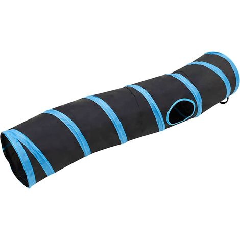 Maison Exclusive - Katzentunnel in S-Form Schwarz und Blau 122 cm (1/5)
