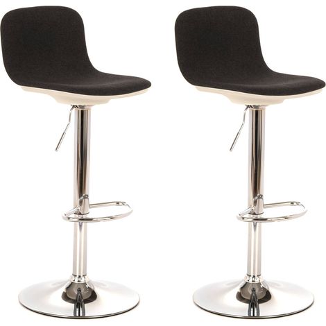Set 2 Sgabelli 38,5x36xH88/102 cm in Tessuto e Metallo Jimmy Grigio scuro (1/5)