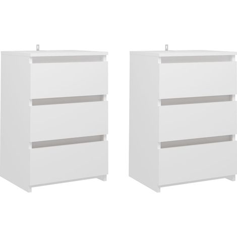 Set di 2 comodini con 3 cassetti 40 x 35 x 62,5 cm in truciolare bianco DEC034945