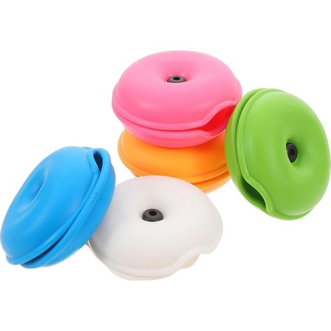 Enrouleur de cordon Tortue 5 pièces en TPR, organiseur de câbles portable pour casque et bureau, solution de rangement pour câbles audio (1/5)