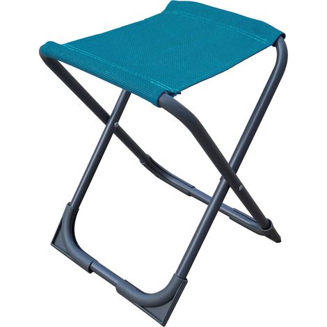 Metall Klapphocker petrol grau - 36 x 32 cm - Faltbarer Angel und Camping Hocker