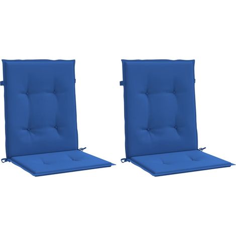 vidaXL Coussins de chaise de jardin à dossier bas lot de 2 bleu royal (1/5)