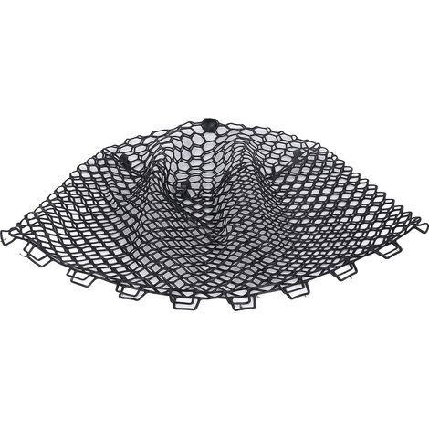 Épuisette de pêche en caoutchouc transparent noir pliable de rechange pour eau douce et eau salée, profondeur 40 cm (1/4)