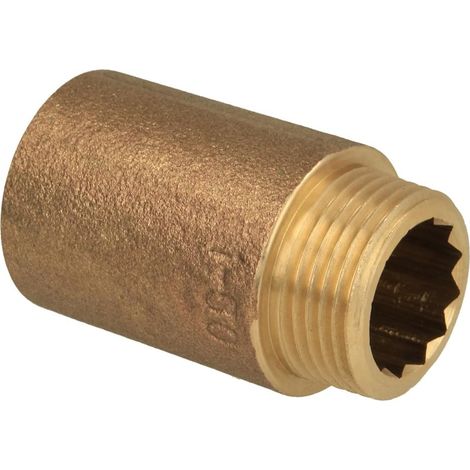 Rallonge de robinet 1'' x 50 mm laiton rouge