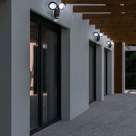 3er Set LED Solar Wand Leuchten SENSOR Außen Strahler Hof Lampen Bewegungsmelder