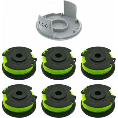 6-piece replacement spool for Ryobi brush cutters. Replacement spool for RLT36B33 and RY36LT33A-0 cordless brushcutters (6 spools + 1 cap). (1/3)