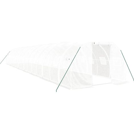 Invernadero de carpa para plantas flores y verduras con estructura de acero 48 m² 16 x 3 x 2 m color blanco 020044597