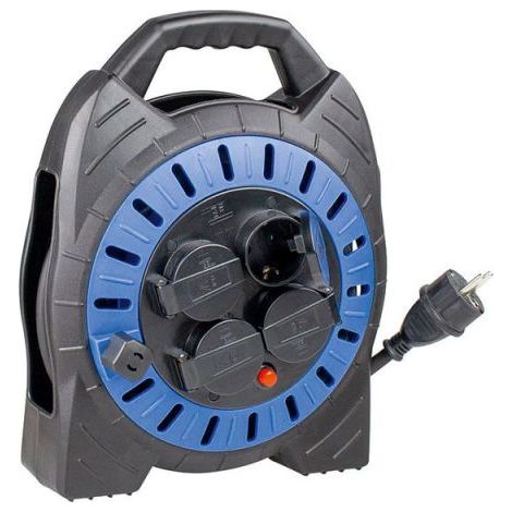 AS Schwabe 16151 Kabelabroller 15 m Schwarz Schutzkontakt-Stecker