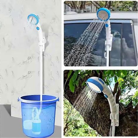 Pompe de douche portable pour le camping avec affichage numérique, pompe de douche électrique rechargeable améliorée pour le camping et la plage-AquaForge