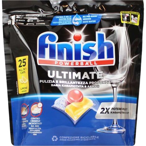 Finish Ultimate Limone Pastiglie Lavastoviglie 25 lavaggi 322,5g (1/2)
