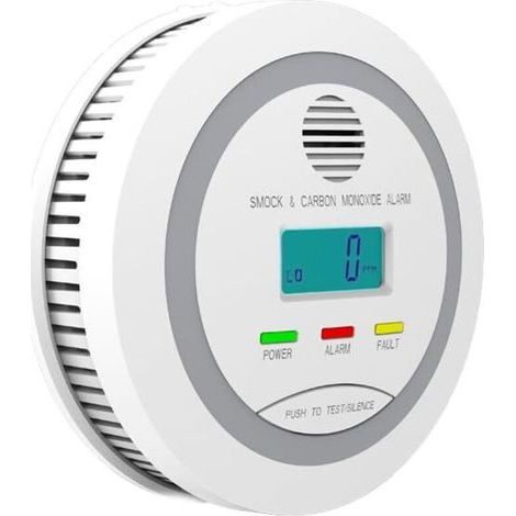 Rauch- und Kohlenmonoxidmelder, 2-in-1-Kombinationsalarm, batteriebetriebener Rauch- und CO-Melder mit LCD-Bildschirm (1/5)