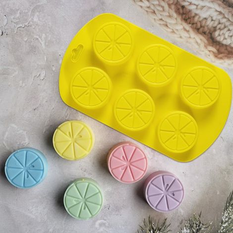 3 pièces 6 cavités citron 3D, ustensiles de cuisson glaçons, bonbons, fondant, chocolat(Couleur aléatoire) (1/4)