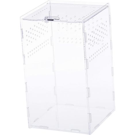 Boîte d'élevage transparente en acrylique pour reptiles et insectes, nid d'alimentation, conception respirante, matériau transparent, 12 x 8 x 6 cm (1/5)