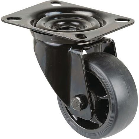Rueda giratoria D.80mm Cap.100kg Placa Ku. L104xB80mm BS ROLLEN (1/2)