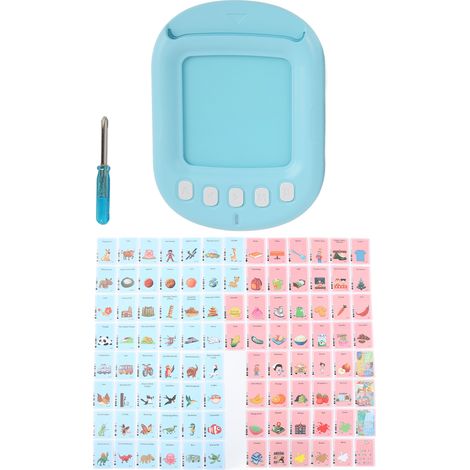 Card Early Education Machine Bilingual Simple Operation Rounded Corner Design Blue Children Learning Toy (1/5)