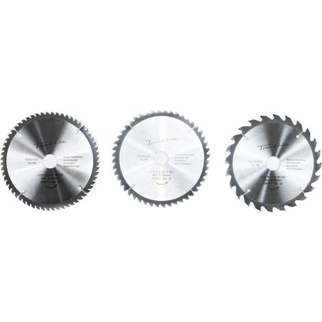 TrendLine HM-Kreissägeblätter 3-teilig je 210 mm, Bohrung 30 mm, 24 48 60 Zähne (1/2)