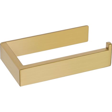 Dérouleur Porte Papier Toilette Adhésif sans Percage, Support Porte Papier Toilette en Acier Inoxydable pour Salle de Bain ou Cuisine, Doré Côté Droite, EGJF2311R-3M-G (1/5)