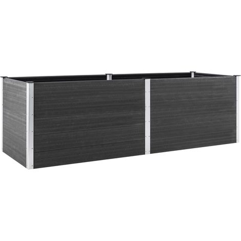 Vassoio per fioriera aiuola rialzata piante fiori terrazza giardino giardino 200 x 50 x 91 cm WPC grigio 020039402