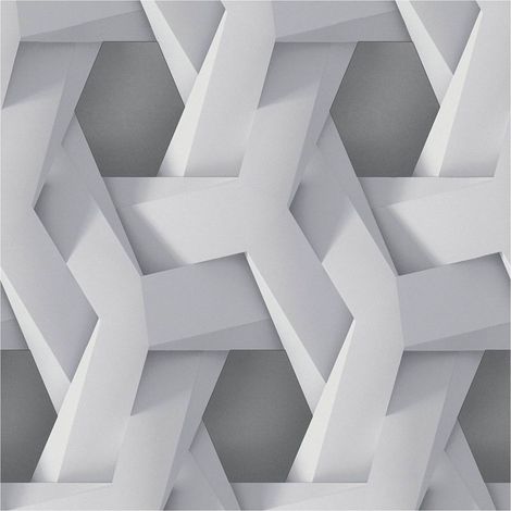 Papier peint 3D Profhome 387212 papier peint intissé gaufré à chaud lisse avec des figures géométriques mat gris gris-clair  5,33 m2 (1/5)
