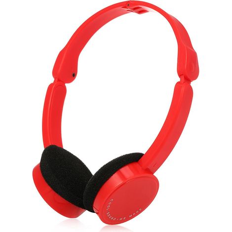 Kabelgebundener Over-Ear-Kopfhörer mit 3,5-mm-Klinkenstecker, faltbar, Sport-Headset, tragbar, Musik-Ohrhörer für Kinder, MP4/MP3-fähig, Größe S-Rot (1/5)