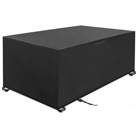 Waterproof outdoor table cover, rectangular furniture cover in 420D fabric, 170x94x70 cm (black) (1/4)