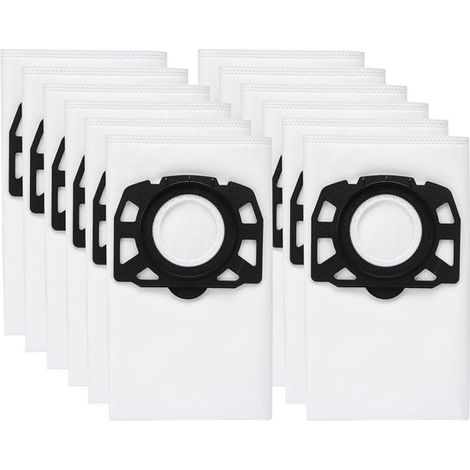 Paquete de 12 bolsas de filtro KFI 487 para aspiradoras Kärcher WD4, WD5, WD6, MV4, MV5, MV6, WD4.000...WD5.999, 2.863-006.0 - Blanco (1/5)