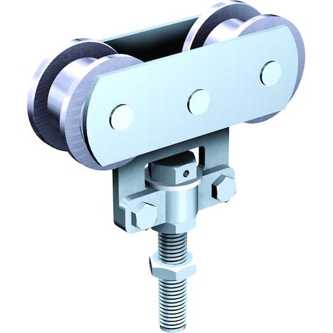 Mantion – Ferrure porte coulissante 80kg – Monture à galet pour glisse fluide – Fixation sur chant – Acier durable pour portes droites