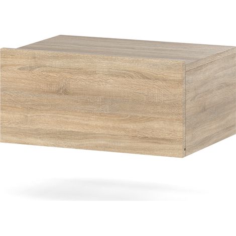 Comodino sospeso Sonoma in rovere, 45 cm, 1S, mobile per camera da letto.