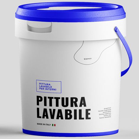 Idropittura lavabile elevata copertura opaca bianca muri soffitti interni formato 2.5 lt - confezione 1