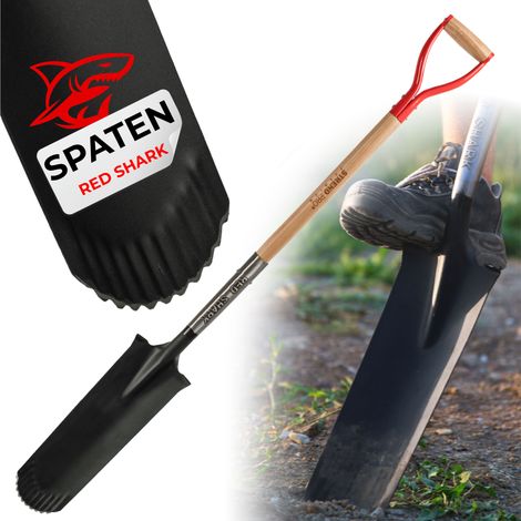 Spaten Strend Pro Premium RedShark, schmal, drainierend, mit Holzstiel D 1280 mm, 10 Jahre Garantie (1/5)