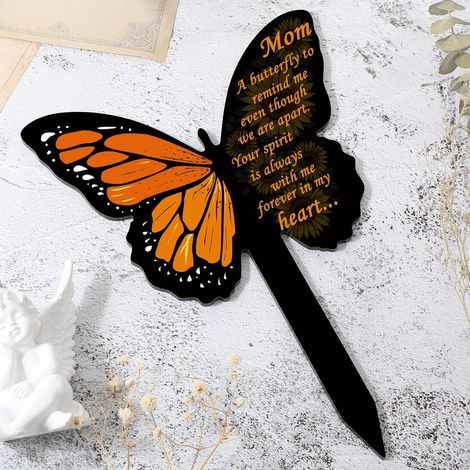Piquets commémoratifs pour tombes de cimetière, plaques commémoratives papillon pour l'extérieur, décoration de tombe pour jardin. (1/5)