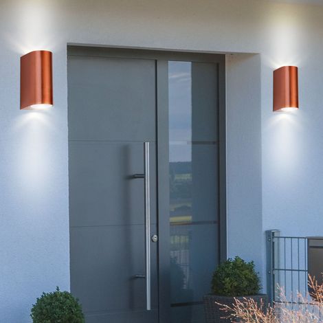Set di 2 illuminazione per esterni garage wall up down faretti lampade in alluminio in un set comprensivo di lampadine a LED (1/5)