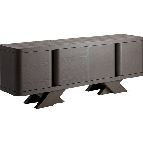 Buffet art déco en chêne noir finition mate design élégant - Chêne noir mat (1/5)